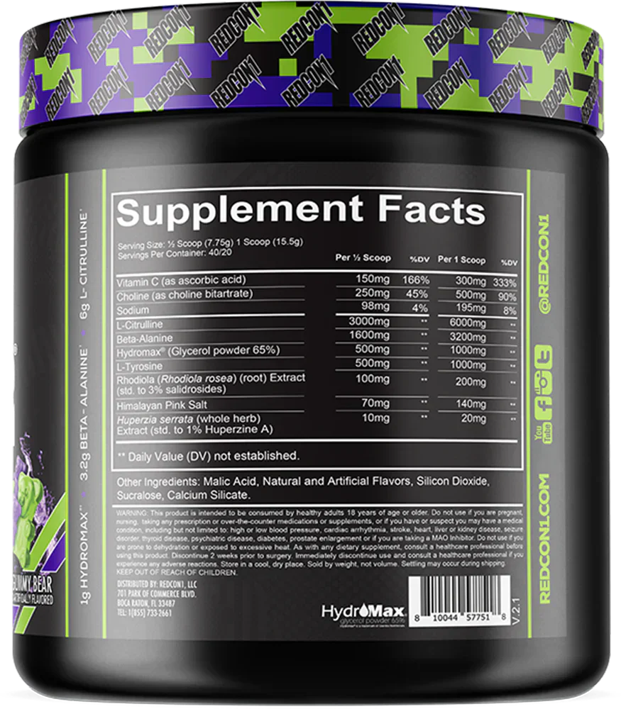 Redcon1 Total War Pump - 20 servings Sour Gummy Bear