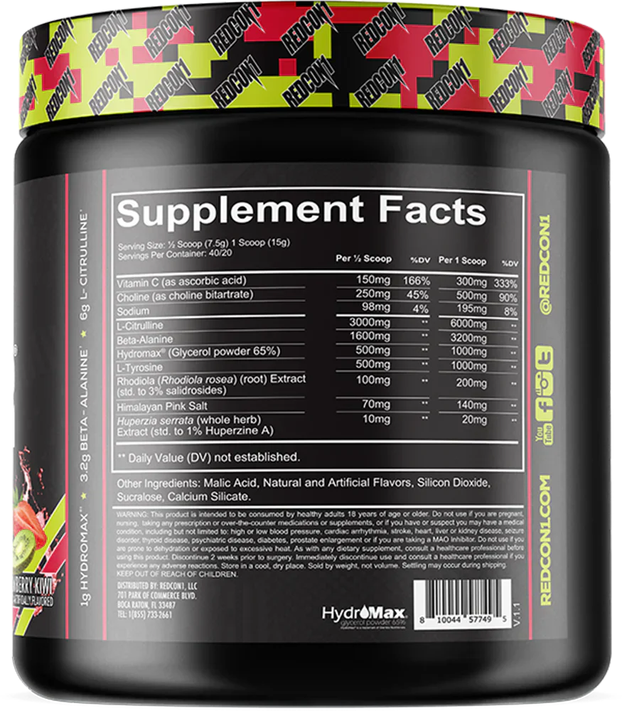 Redcon1 Total War Pump - 20 servings Strawberry Kiwi