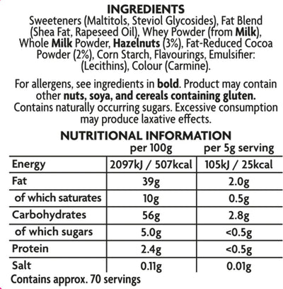 The Skinny Food Co Low Sugar Spread - 350 g  Hazelnut & Strawberry