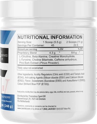 Jack3d Advanced Pre-workout Blue Raspberry