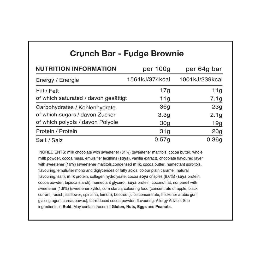 Warrior Crunch Bar - 12 x 64 g Fudge Brownie