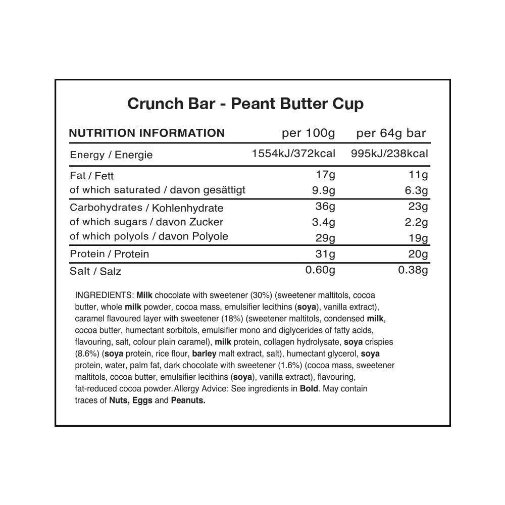 Warrior Crunch Bar - 12 x 64 g Peanut Butter Cup