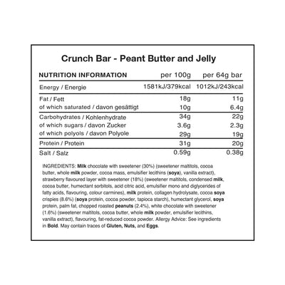 Warrior Crunch Bar - 12 x 64 g Peanut Butter Jelly