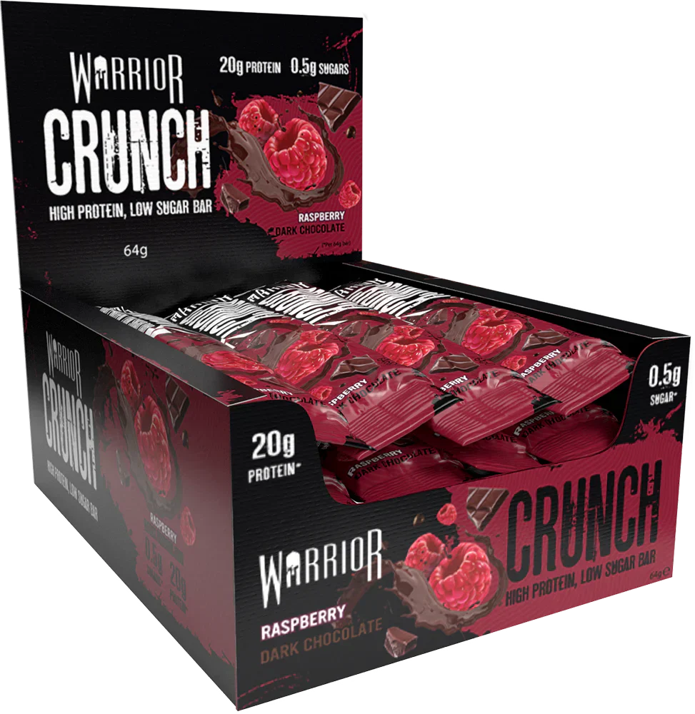 Warrior Crunch Bar - 12 x 64 g Raspberry Dark Chocolate