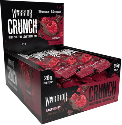 Warrior Crunch Bar - 12 x 64 g Raspberry Dark Chocolate