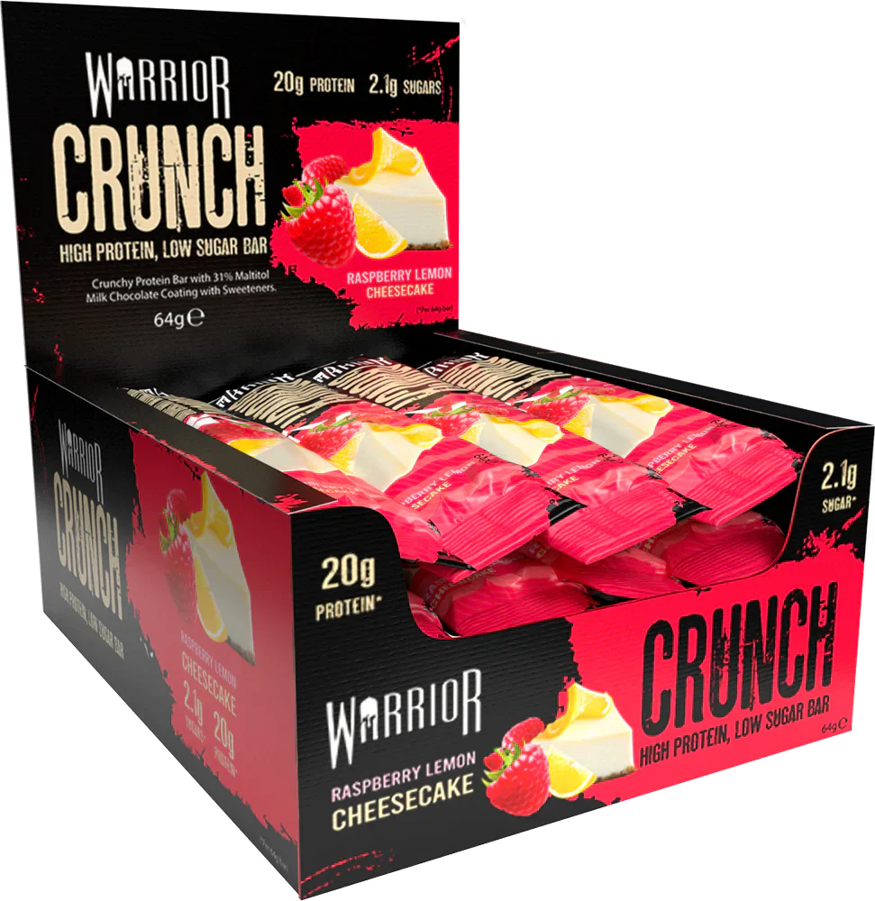 Warrior Crunch Bar - 12 x 64 g Raspberry Lemon Cheesecake
