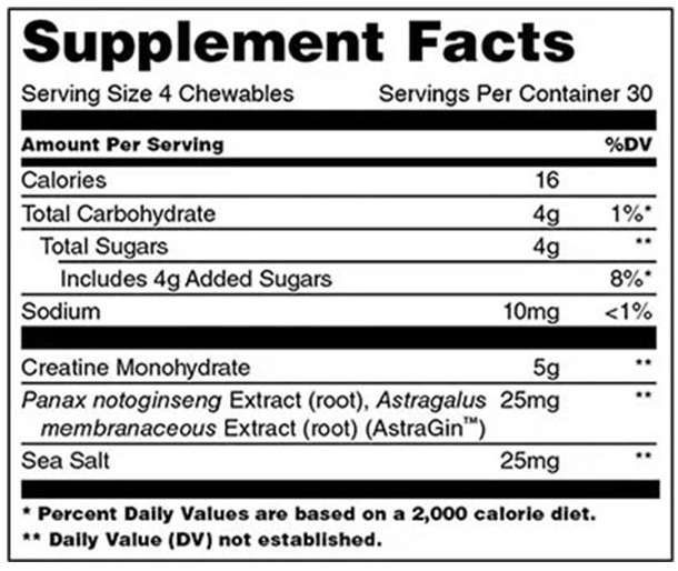 Animal Creatine Chews - 120 tabs Green Apple