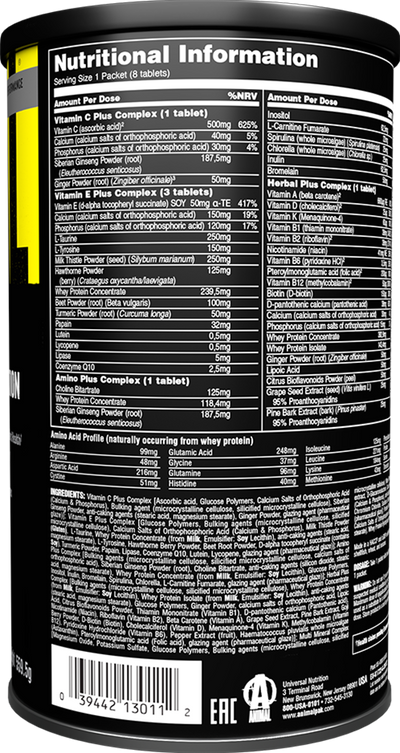 Animal Pak - 44 packs