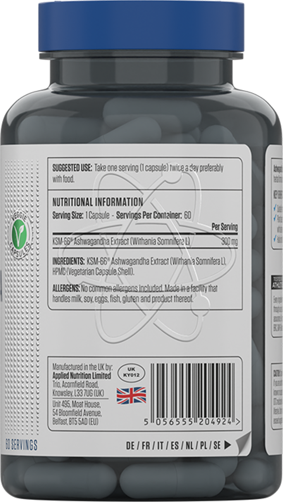 Applied Nutrition Aswagandha KSM-66 - 60 caps