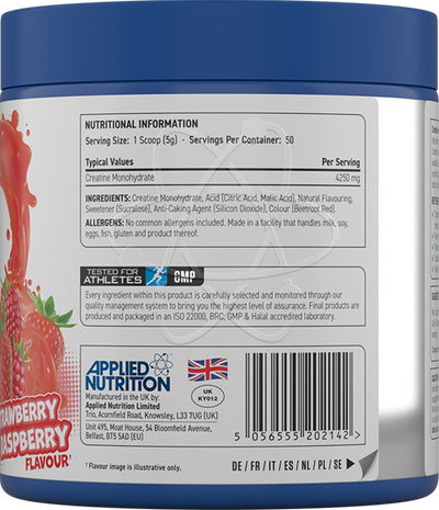 Applied Nutrition Flavoured Creatine Monohydrate - 250 g Strawberry & Raspberry