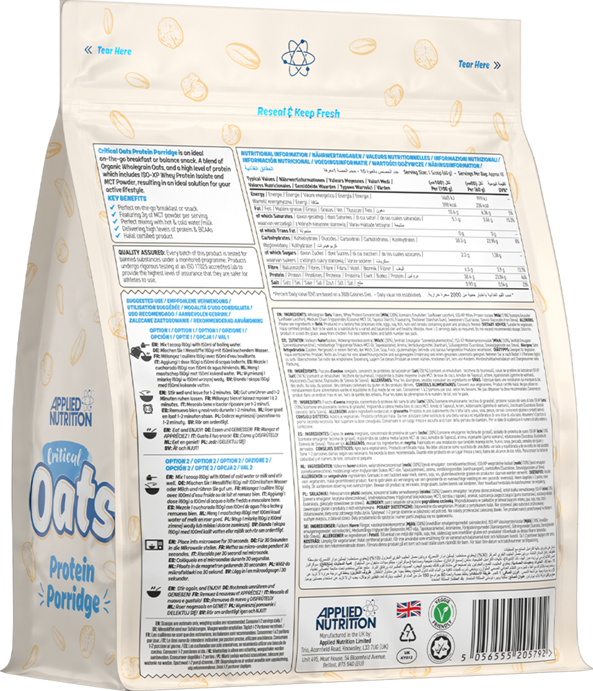 Applied Nutrition Critical Oats Protein Porridge - 600 g