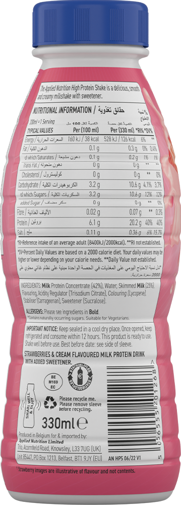 Applied Nutrition High Protein Shake - 8 x 330 ml Strawberries & Cream