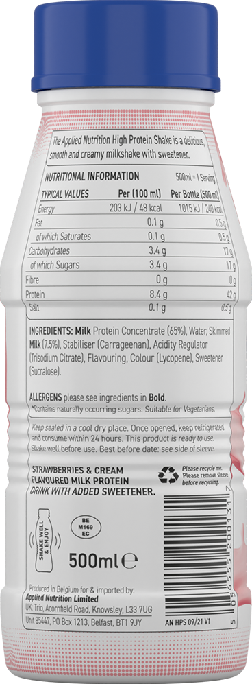 Applied Nutrition High Protein Shake - 8 x 500 ml Strawberries & Cream