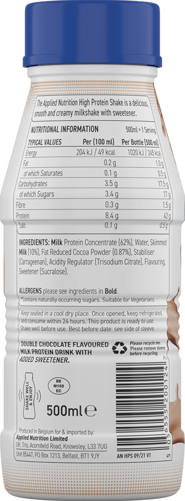 Applied Nutrition High Protein Shake - 8 x 500 ml Double Chocolate