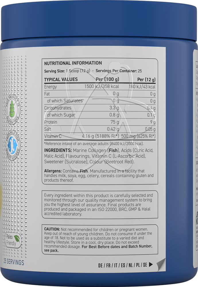 Applied Nutrition Marine Collagen Powder - 300 g Strawberry Lemonade