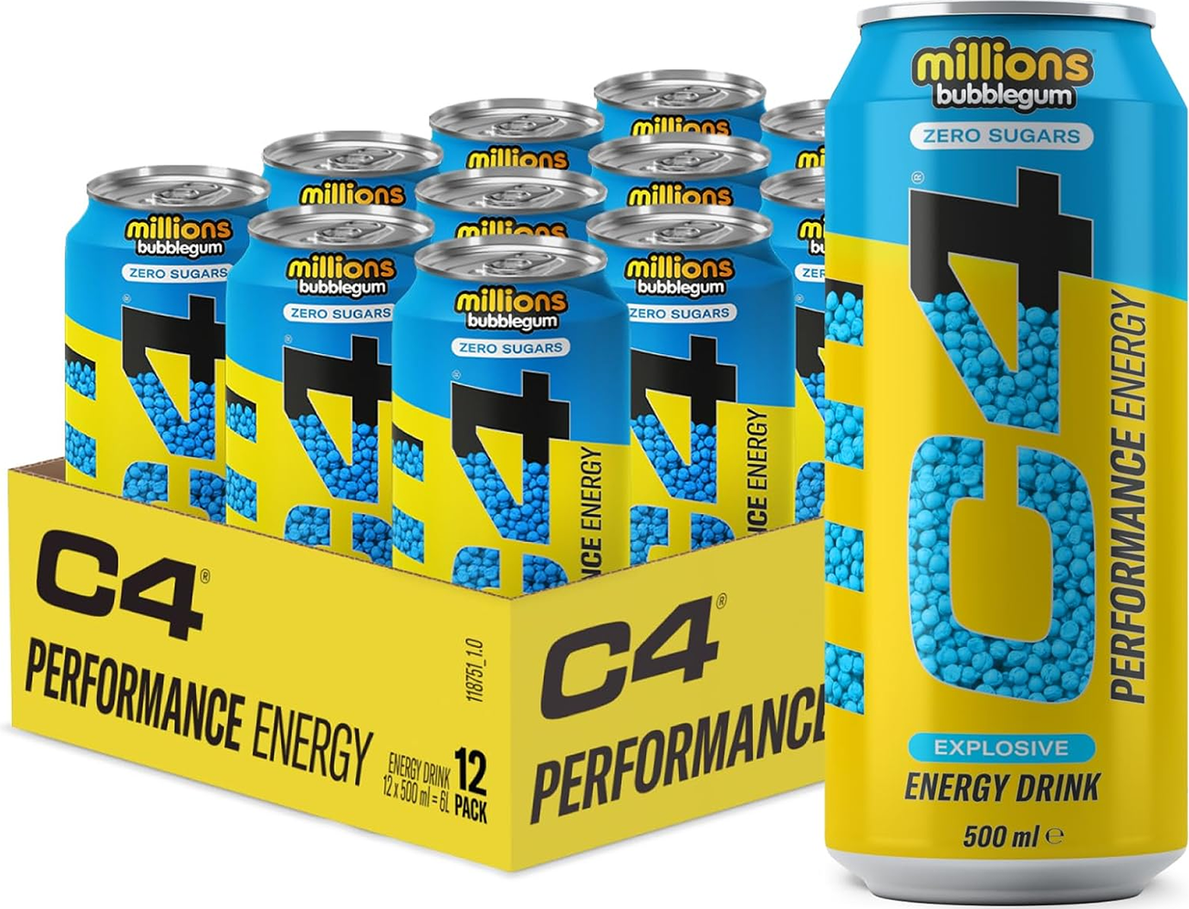 C4 Energy - 12 x 500 ml Millions Bubblegum