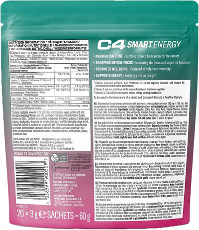 C4 Smart Energy Powder - 20 sachets Watermelon Burst