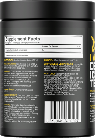 Dedicated Nutrition Premium Micronised Creatine Monohydrate - 500 g
