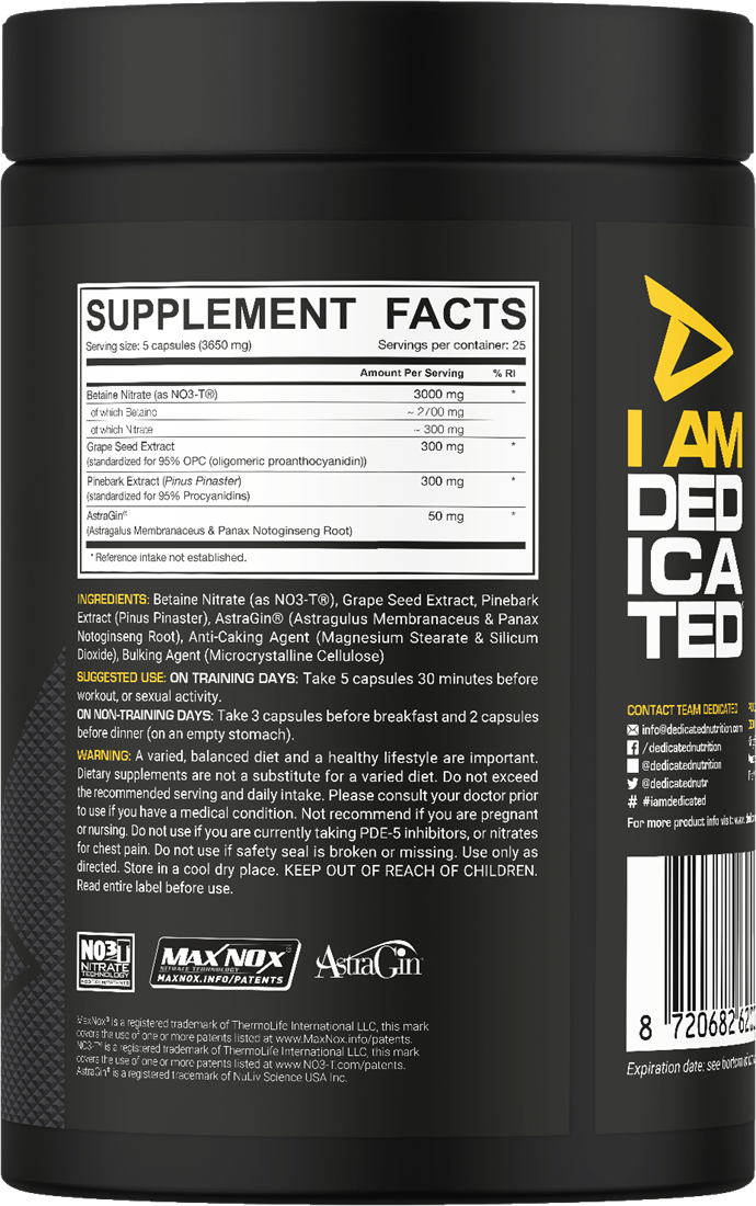 Dedicated Nutrition Vaso-Grow - 125 caps