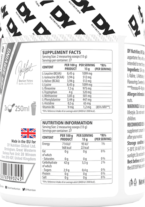 Dorian Yates Nutrition HIT EAA Amino - 360 g Bubble Gum