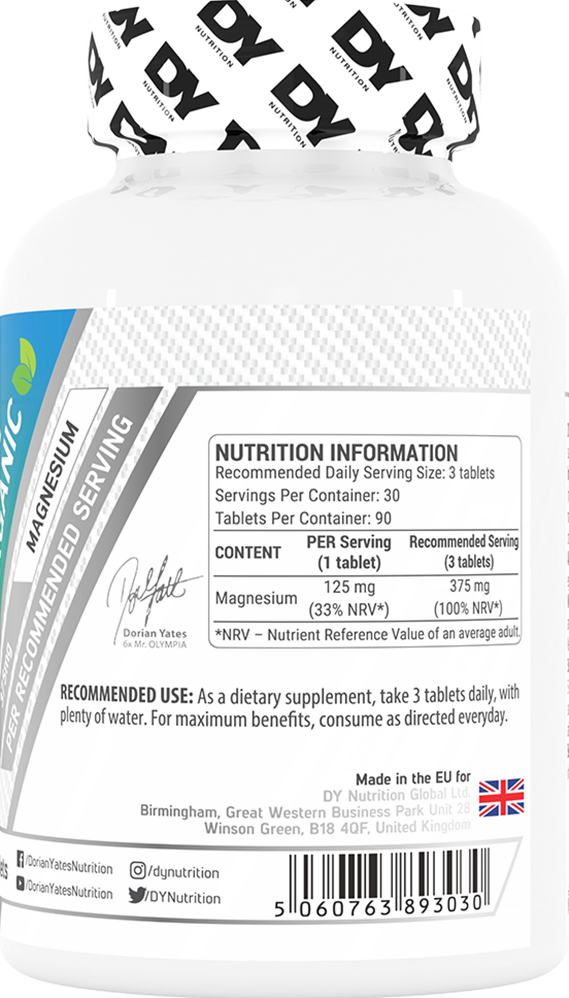 Dorian Yates Nutrition Magnesium Organic - 90 tabs