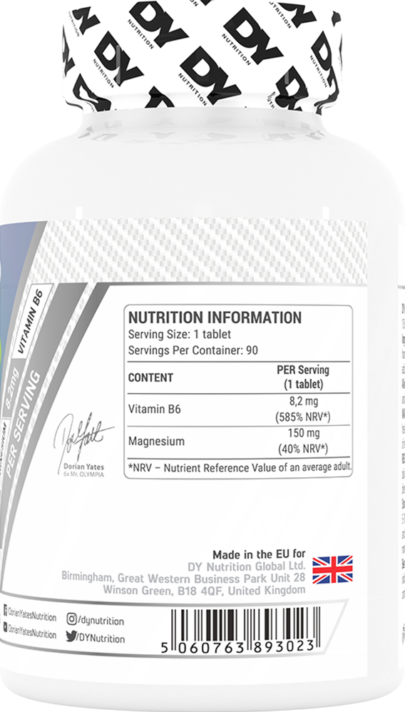Dorian Yates Nutrition Magnesium + B6 Organic - 90 tabs