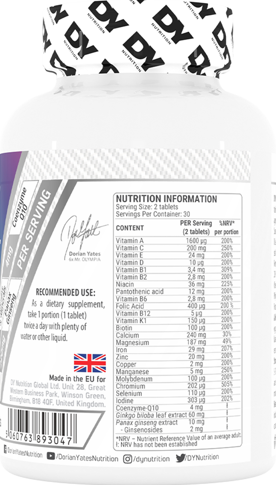 Dorian Yates Nutrition Multivitamin Complex - 60 tabs