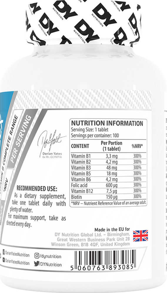 Dorian Yates Nutrition Vitamin B Complex - 100 tabs
