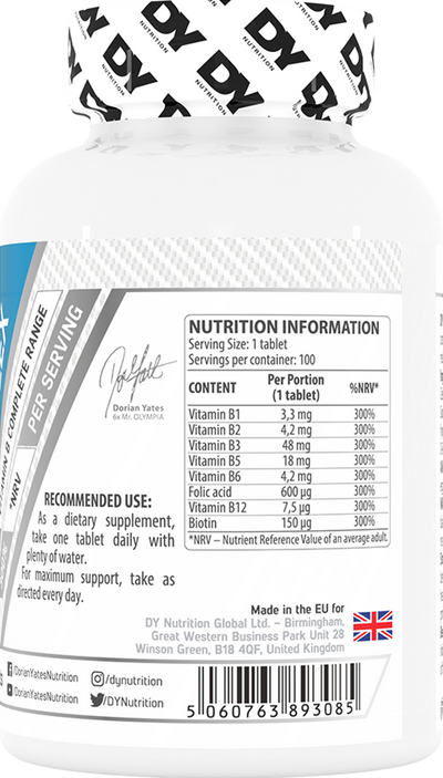 Dorian Yates Nutrition Vitamin B Complex - 100 tabs