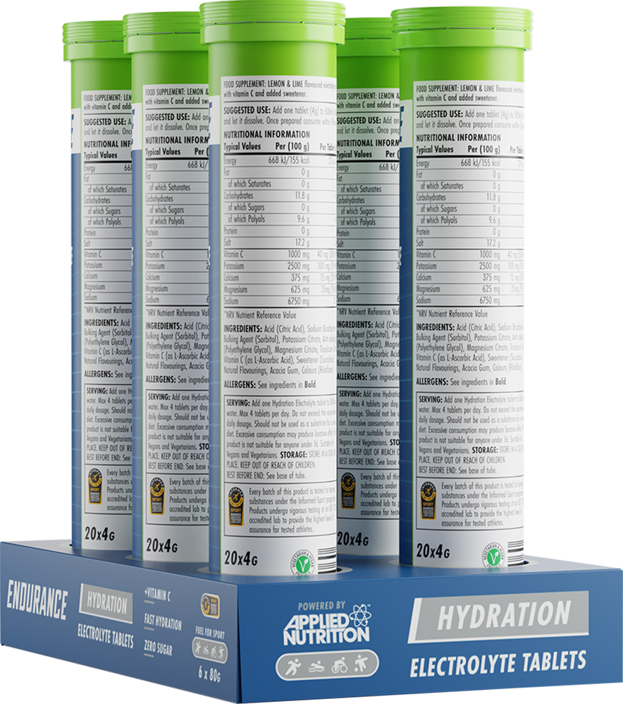 Applied Nutrition Endurance Hydro Tabs - 6 x 20 tabs - Lemon & Lime