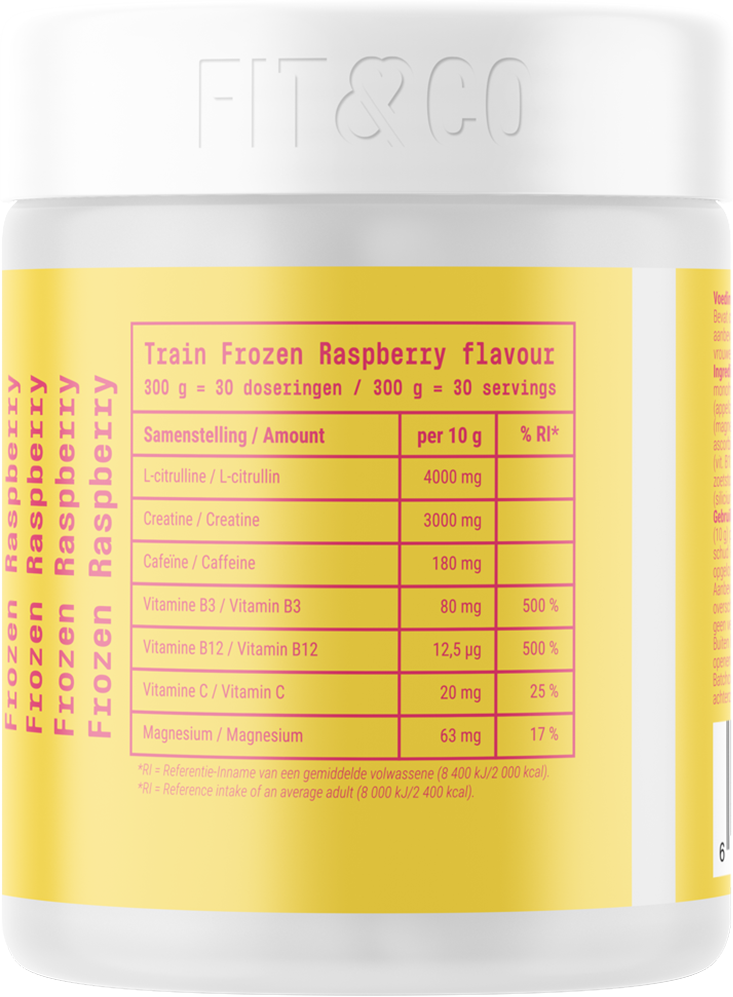 Fit & Co Train Pre-workout - 300 g - Frozen Raspberry