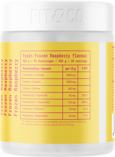 Fit & Co Train Pre-workout - 300 g - Frozen Raspberry