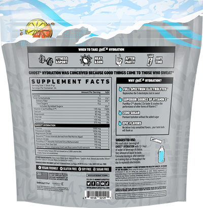 Ghost Hydration Sticks - 24 servings - Lemon Crush