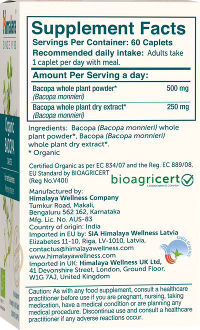 Himalaya Organic Bacopa - 60 caps