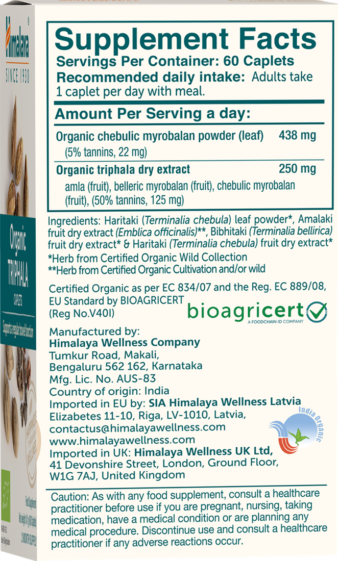 Himalaya Organic Triphala - 60 caps