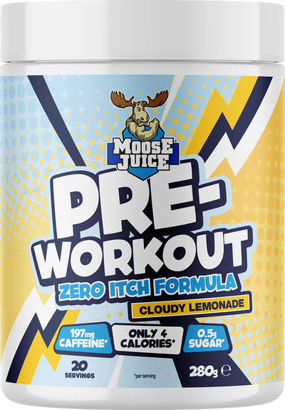 Muscle Moose Pre-Workout Zero Itch Formula - 20 servings Cloudy Lemonade