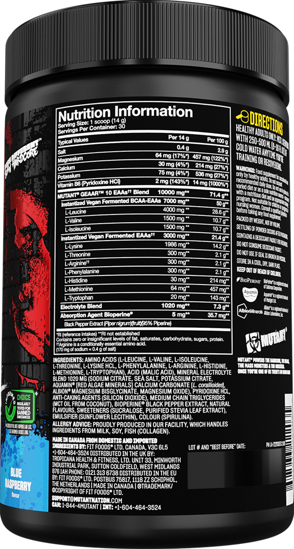 Mutant GEAAR - 420 g - Blue Raspberry