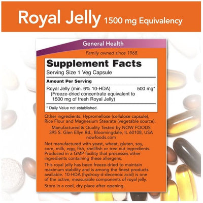 NOW Foods NOW2565 Royal Jelly 1500 mg - 60 veg caps