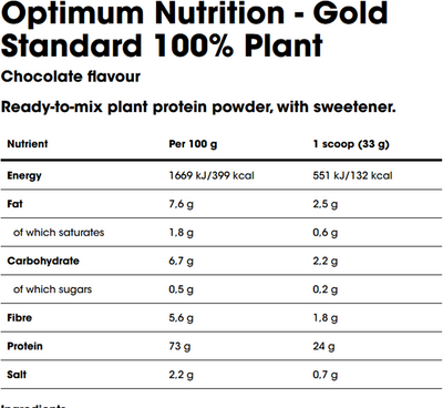 Optimum Nutrition Gold Standard 100% Plant Protein - 684 g Chocolate