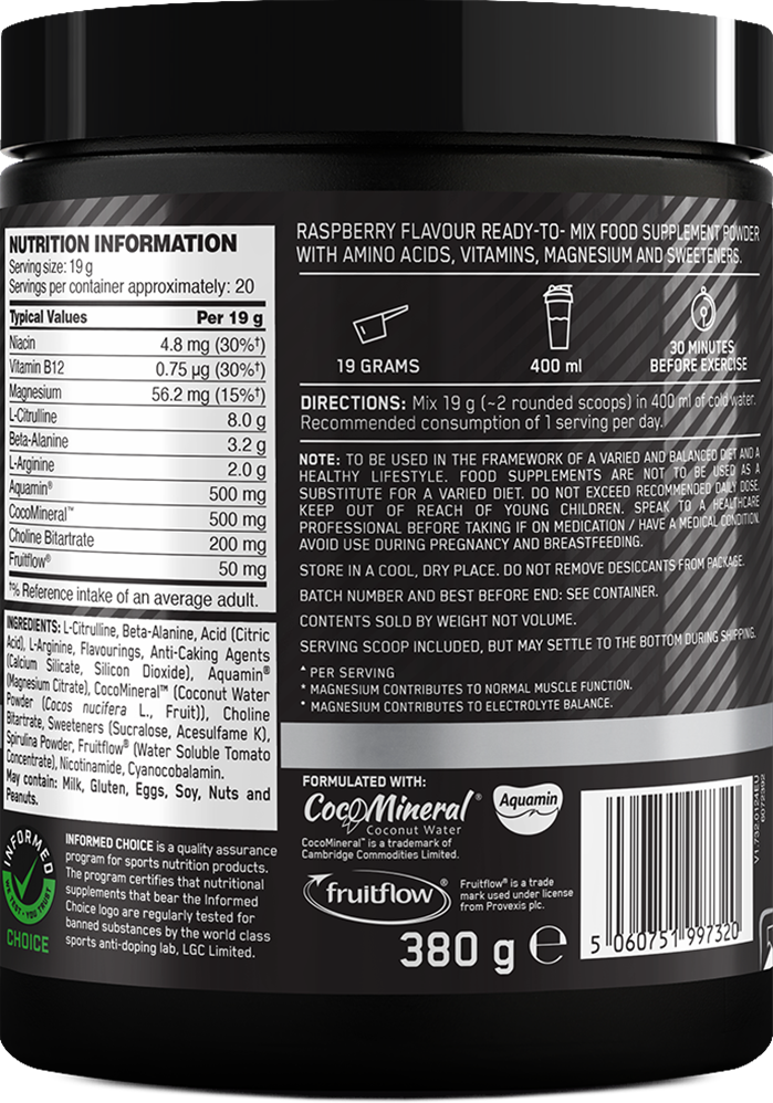 Optimum Nutrition Platinum Pump Pre-Workout - 380 g Blue Raspberry