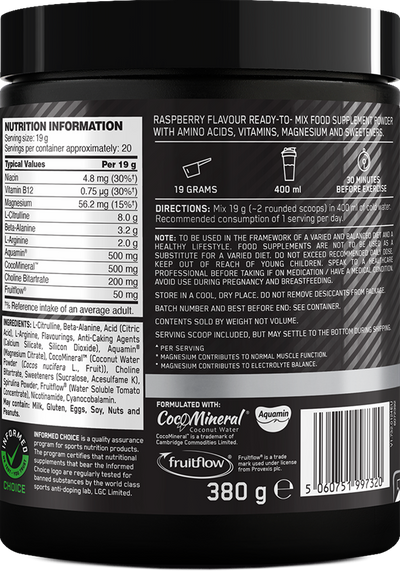 Optimum Nutrition Platinum Pump Pre-Workout - 380 g Blue Raspberry