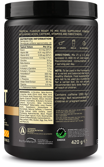 Optimum Nutrition Gold Standard Pre-Workout Advanced - 400 g Tropical