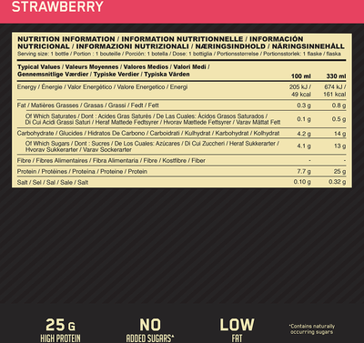 Optimum Nutrition High Protein Shake - 12 x 330 ml Strawberry