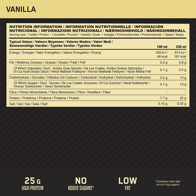 Optimum Nutrition High Protein Shake - 12 x 330 ml Vanilla