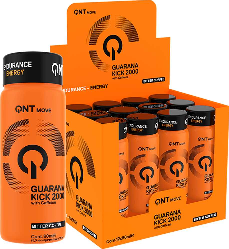 QNT Guarana Kick 2000 mg - 12 x 80 ml - Bitter Coffee