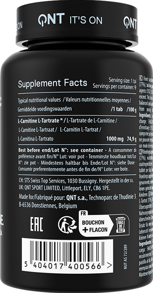 QNT Maxi L-Carnitine 1000 mg - 90 tabs