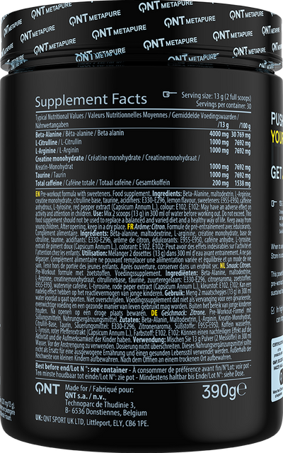 QNT Pre-Workout Overdrive - 390 g Sweet Lemonade