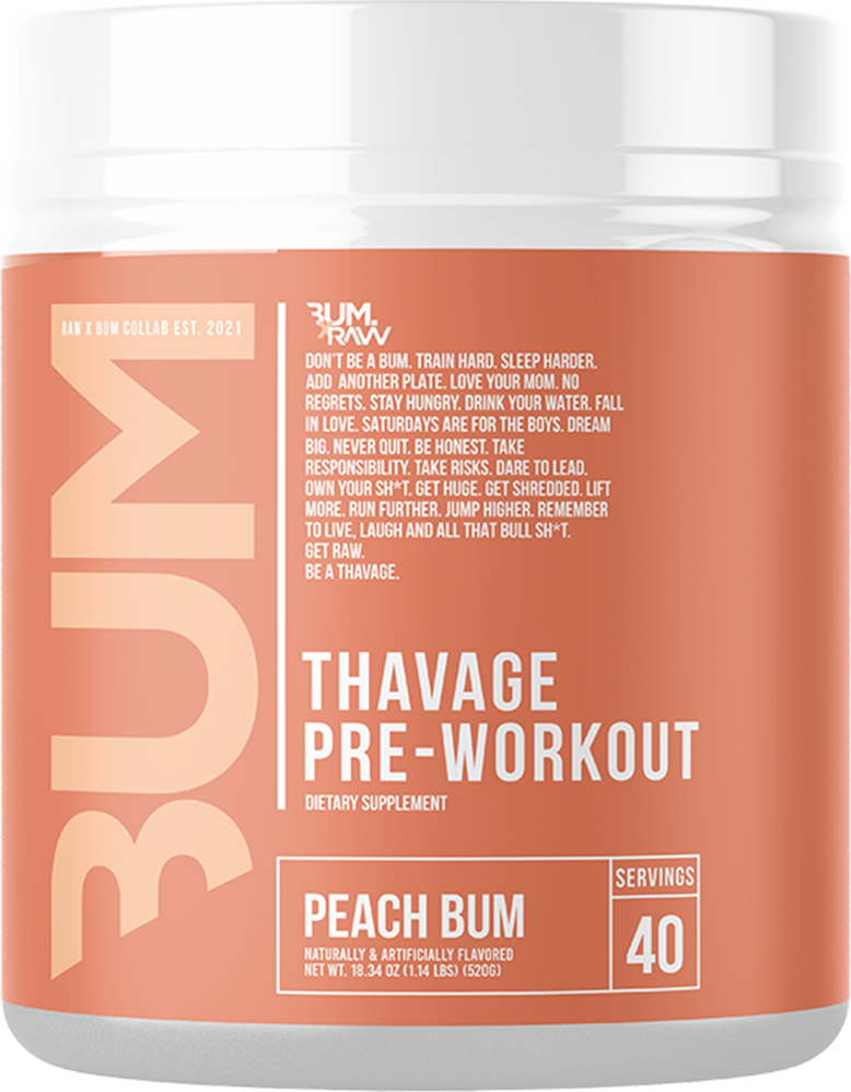 RAW CBUM Thavage Pre-Workout - 40 servings Peach Bum