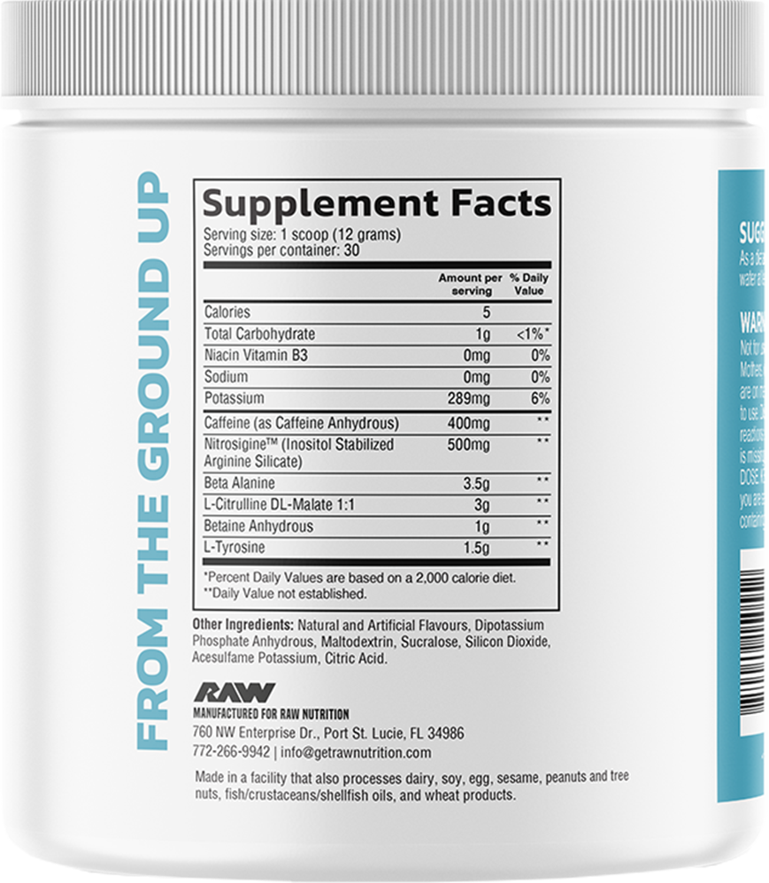 RAW Pre Extreme - 30 servings Kiwi Blueberry