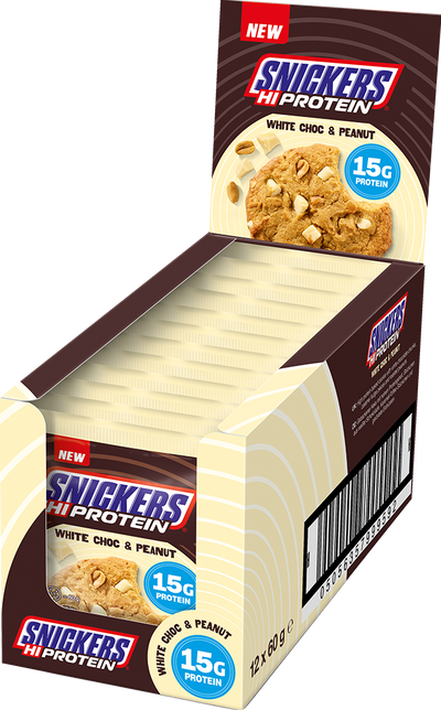 Snickers HiProtein Cookie - 12 x 60 g - White Choc & Peanut